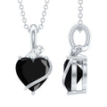 Certified 2.4 Carat Lab Grown Black Diamond Heart Necklace