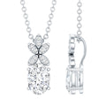 0.7 Carat Oval Shaped Lab Grown Diamond Flower Pendant