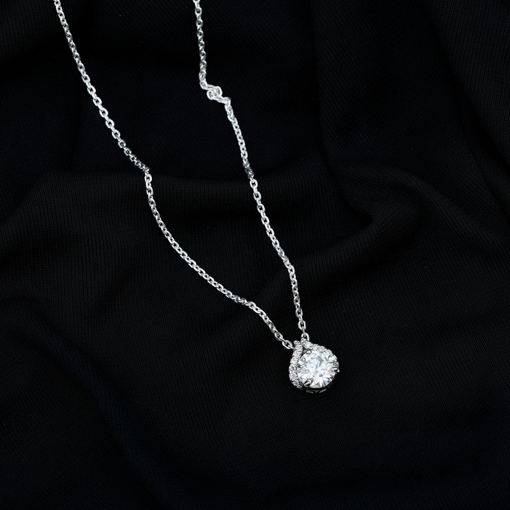 Certified 2 Carat Round Lab Grown Diamond Bridal Necklace