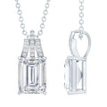 1.8 Carat Solitaire Lab Grown Diamond Emerald Cut Necklace