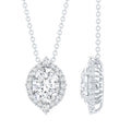 1.2 Carat Oval Shaped Lab Grown Diamond Wedding Necklace With Halo