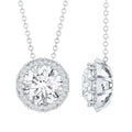 Certified 2 Carat Circle Lab Grown Diamond Necklace With Halo