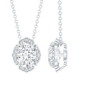 1.2 Carat Oval Shape Lab Grown Diamond Vintage Flower Necklace