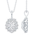 1.2 Carat Oval Lab Grown Diamond Vintage Necklace With Double Halo