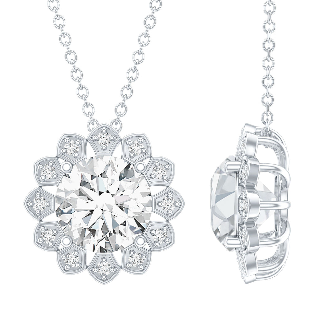 Certified 2 Carat Lab Grown Diamond Cocktail Necklace For Women