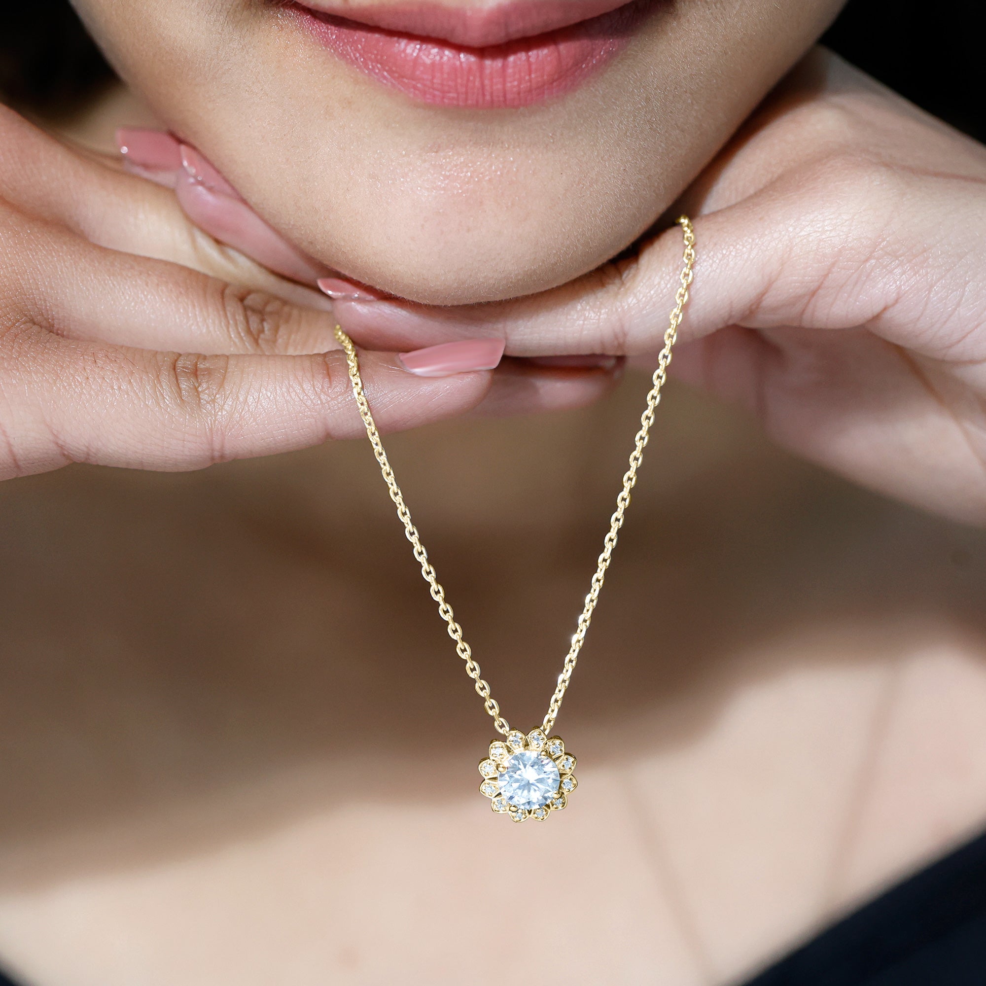 Certified 2 Carat Lab Grown Diamond Cocktail Necklace For Women