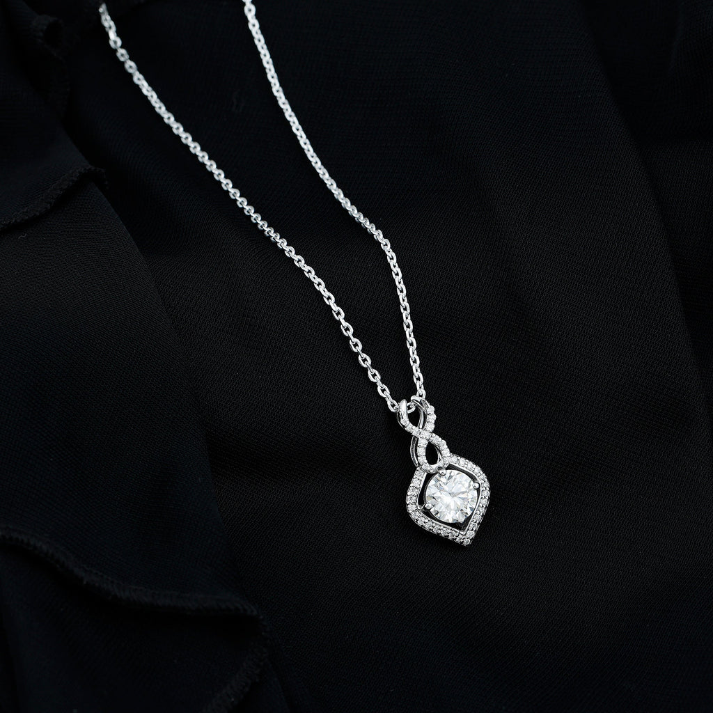 2 Carat Round Lab Grown Diamond Infinity Loop Necklace