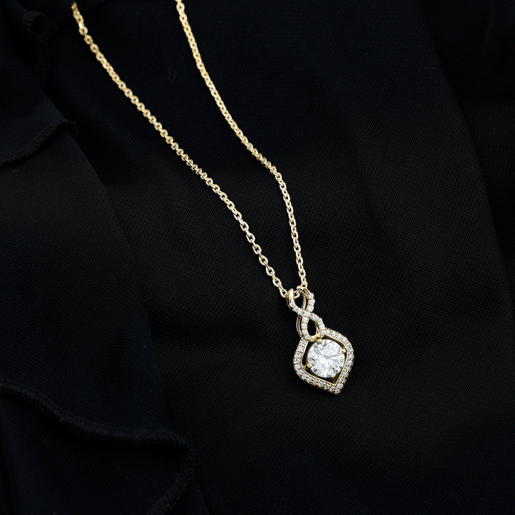 2 Carat Round Lab Grown Diamond Infinity Loop Necklace