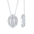 Certified 1.8 Carat Emerald Cut Lab Grown Diamond Statement Necklace With Halo