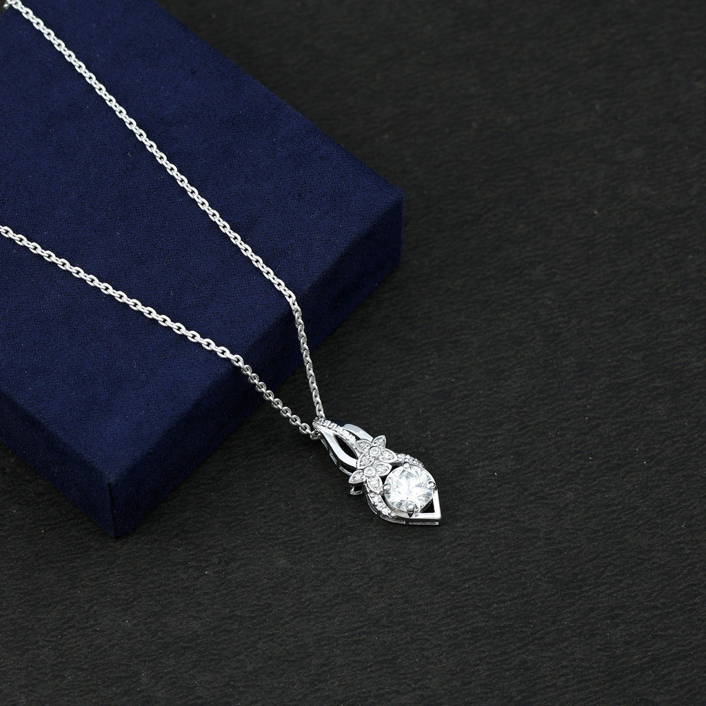 Lab Grown Diamond Flower Statement Necklace