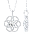 0.9 Carat Round Lab Diamond Flower Bridal Necklace