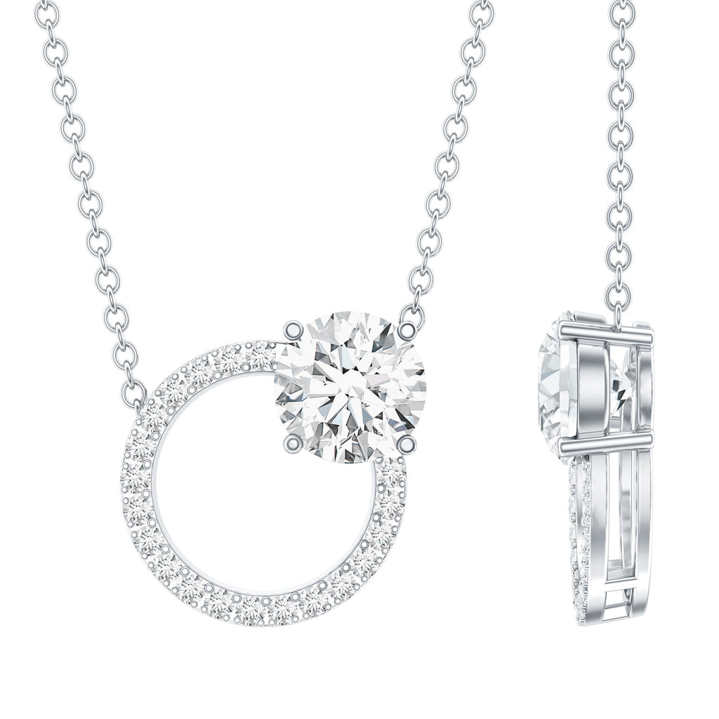 Certified Lab 0.9 Carat Diamond Circle Of Life Necklace