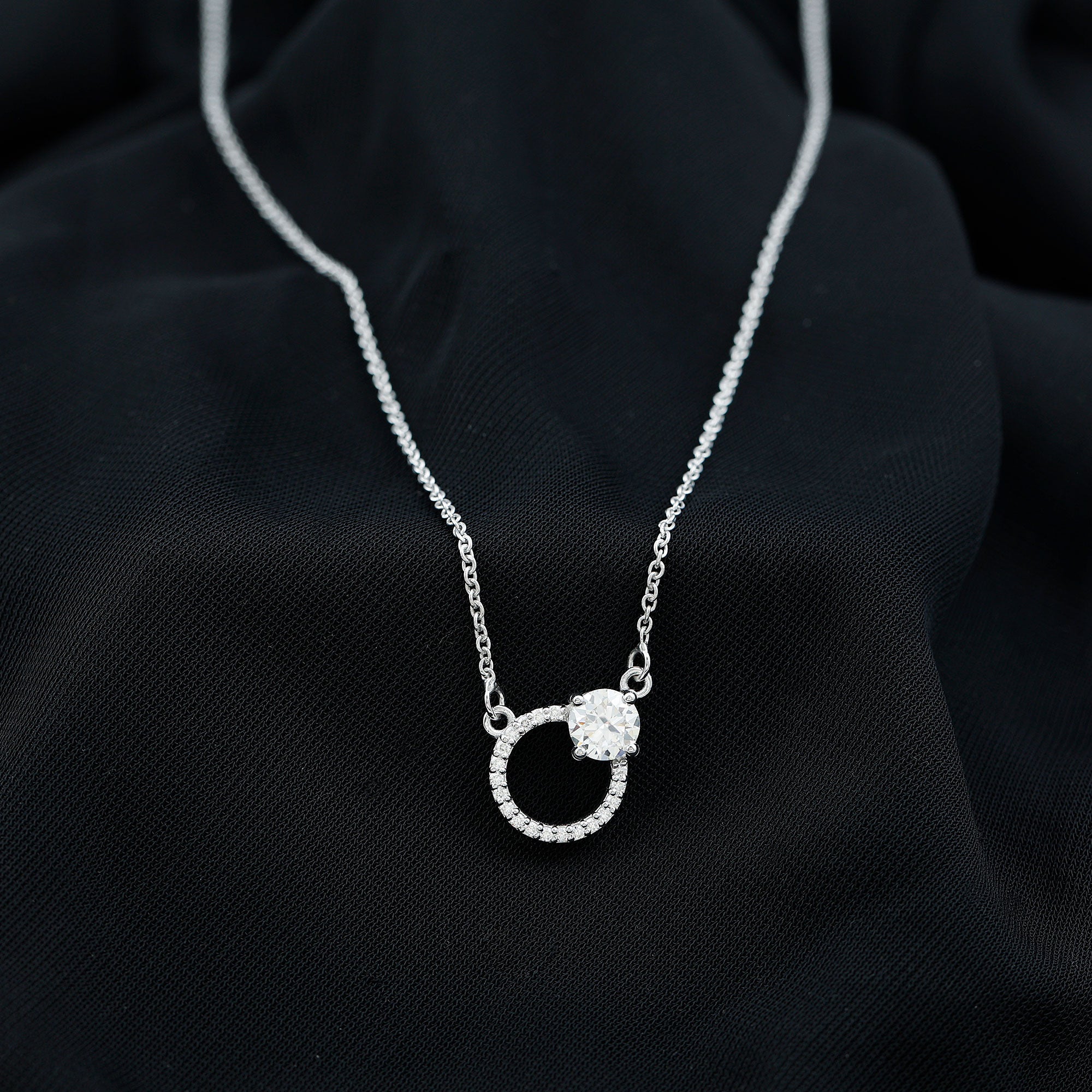 Certified Lab 0.9 Carat Diamond Circle Of Life Necklace