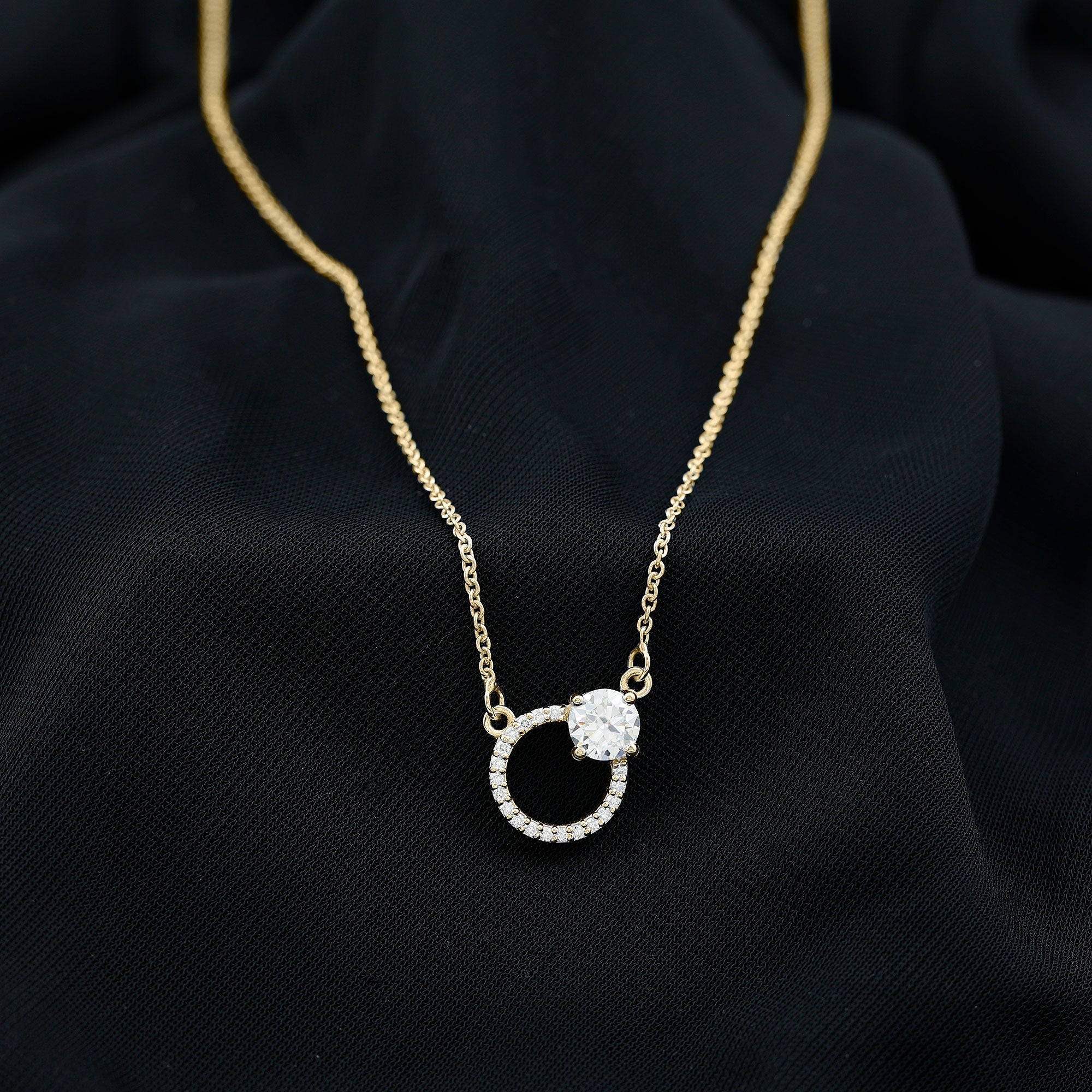 Certified Lab 0.9 Carat Diamond Circle Of Life Necklace