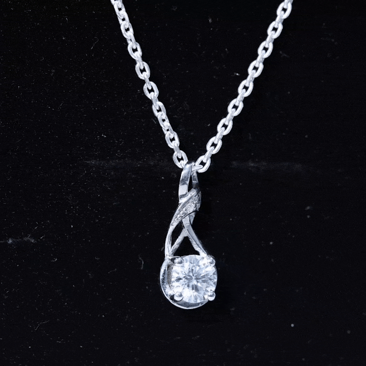 Certified Lab 0.9 Carat Round Diamond Infinity Pendant Necklace