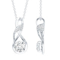 Certified Lab 0.9 Carat Round Diamond Infinity Pendant Necklace