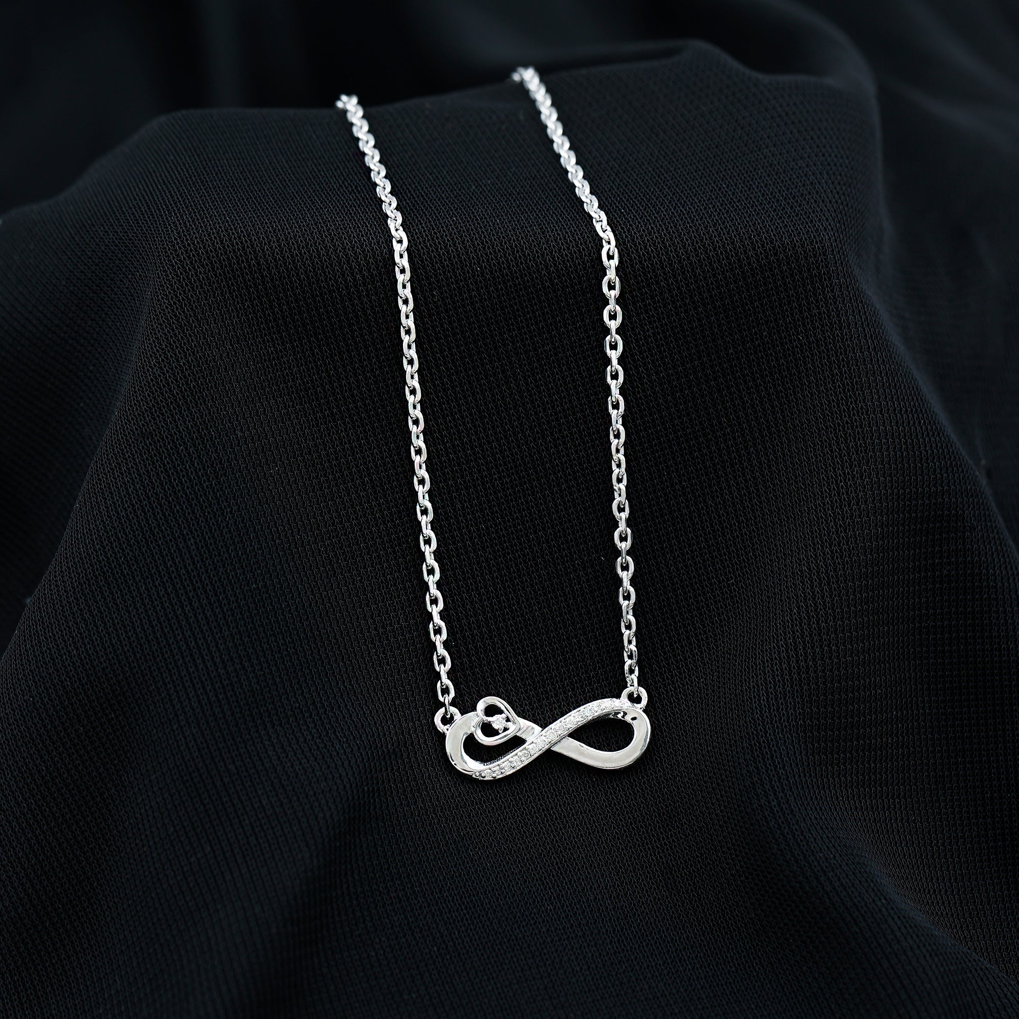 Certified Lab Grown Diamond Infinity Heart Necklace