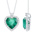 Lab Created 5.6 Carat Emerald Moissanite Heart Pendant Necklace