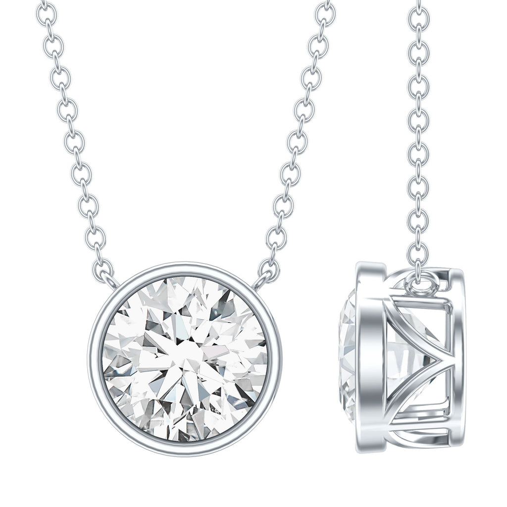 Bezel Set IGI Certified 2 Carat Lab Grown Diamond Solitaire Necklace