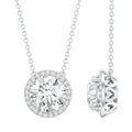 Lab Grown Diamond Necklace – IGI Certified 2 Carat Round Halo Pendant