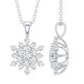 Moissanite Snowflake Necklace – Round Cut Moissanite Pendant With Sparkling Design