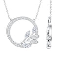 Moissanite Eternity Necklace – Marquise & Round Cut Leaf Design Pendant