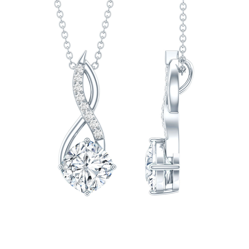 2 Carat Cushion Cut Cubic Zirconia Infinity Necklace for Women