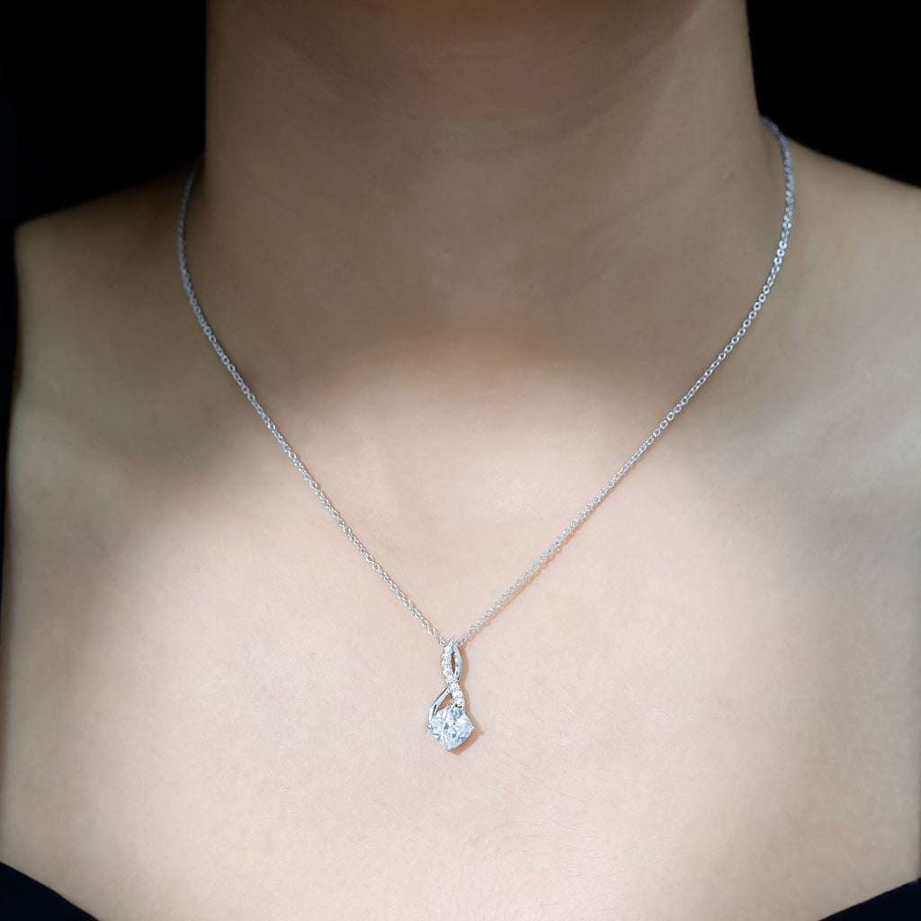 2 Carat Cushion Cut Cubic Zirconia Infinity Necklace for Women