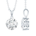 2 Carat Cubic Zirconia Solitaire Necklace with Silver Chain