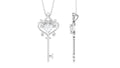 Moissanite Key Necklace – Vintage Heart Shape Pendant With Filigree Design