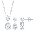 Certified 3 Carat Cubic Zirconia Drop Necklace and Earrings Set