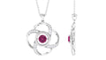Pink Tourmaline Pendant – Diamond Flower Necklace With Sparkling Accents