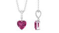 Pink Tourmaline Pendant – 6MM Heart Shape Pendant with Diamond Bail Necklace