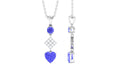 Tanzanite Dangle Pendant – Diamond Pendant Necklace With Heart Shape & Round Gemstones
