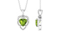 Peridot Heart Pendant – AAA Quality Green Gemstone Jewelry with Diamond Accent Bail