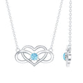 Aquamarine Infinity Necklace – Heart Pendant With AAA Quality Blue Gemstone