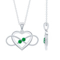 Heart Infinity Necklace – Emerald Pendant with AAA Quality Green Gemstone