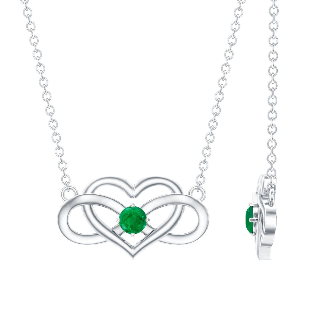 Emerald Heart Necklace – Infinity Chain Necklace With AAA Quality Emerald Stone