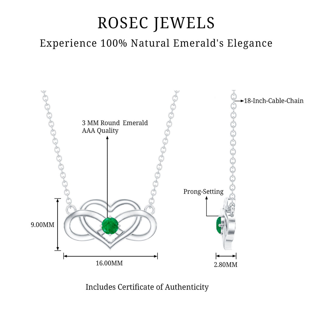Emerald Heart Necklace – Infinity Chain Necklace With AAA Quality Emerald Stone