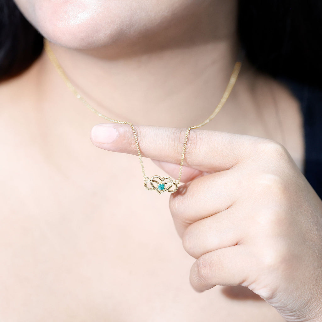 Emerald Heart Necklace – Infinity Chain Necklace With AAA Quality Emerald Stone