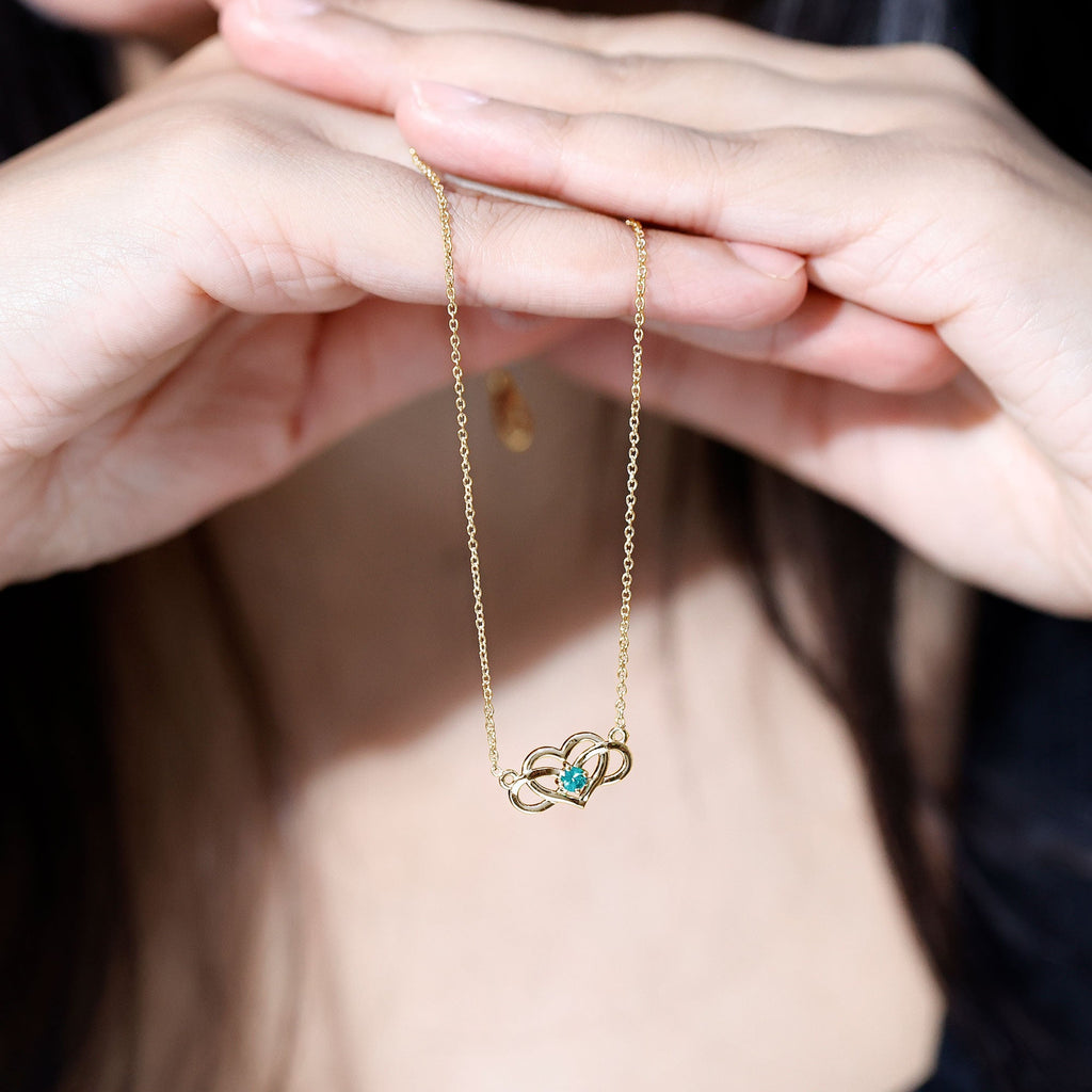 Emerald Heart Necklace – Infinity Chain Necklace With AAA Quality Emerald Stone