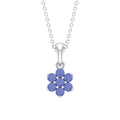 Tanzanite Flower Pendant - Natural Blue Gemstone Cluster Necklace in Prong Setting