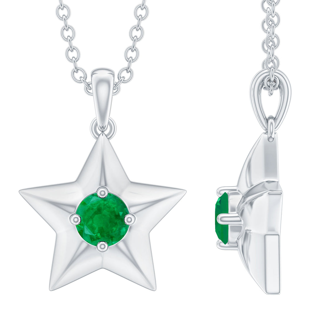 Emerald Star Pendant Natural Half Carat Necklace – AAA Quality Green Gemstone Jewelry
