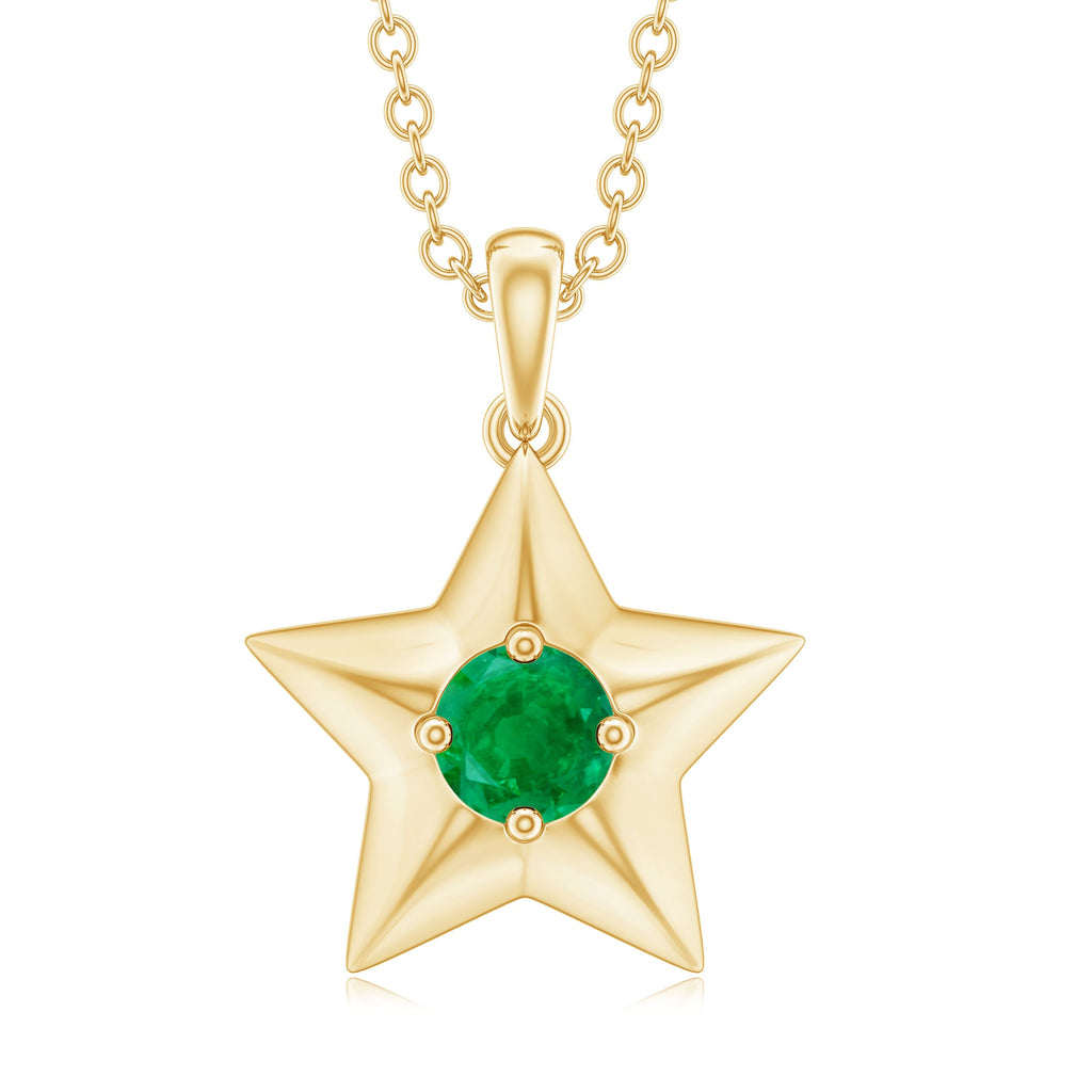 Emerald Star Pendant Natural Half Carat Necklace – AAA Quality Green Gemstone Jewelry