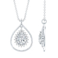 Moissanite Teardrop Pendant – Elegant Pear Shaped Halo Necklace for Women