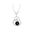 2 Carat Black Onyx and Diamond Heart Drop Pendant