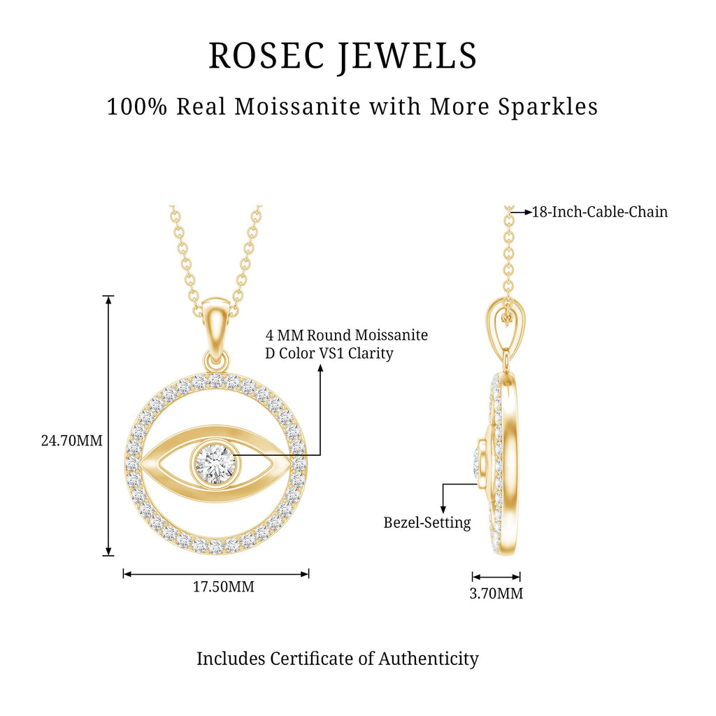 Moissanite Evil Eye Pendant – Eternity Style Jewelry With Sparkling Stones