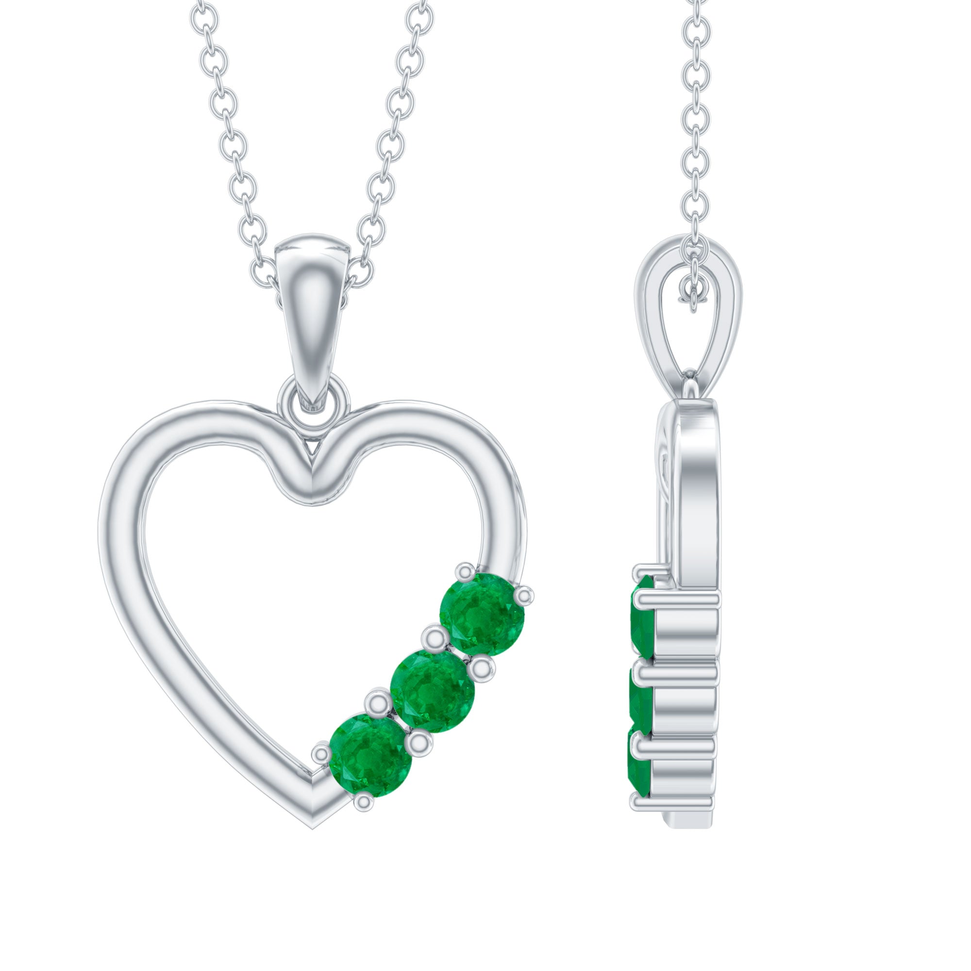 Emerald Heart Necklace – AAA Quality Emerald Pendant Jewelry With Prong Setting