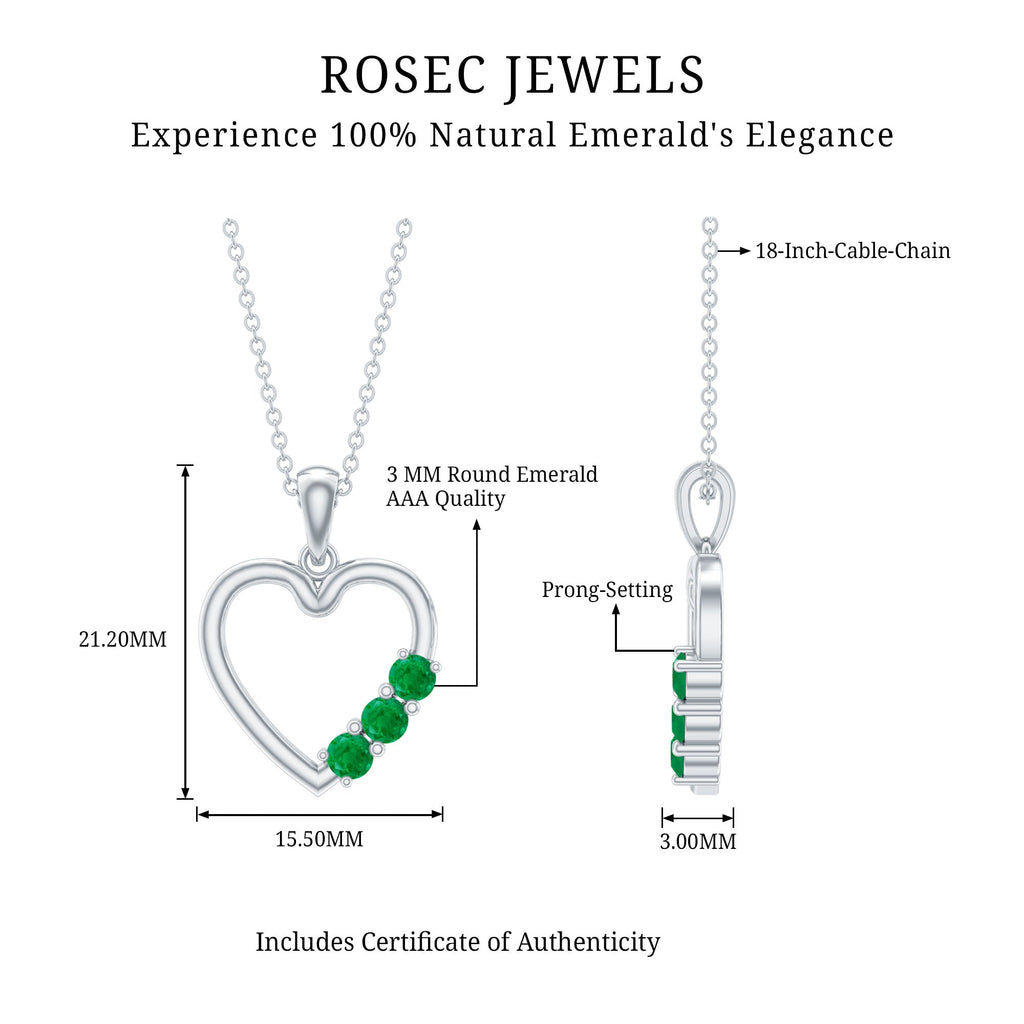 Emerald Heart Necklace – AAA Quality Emerald Pendant Jewelry With Prong Setting