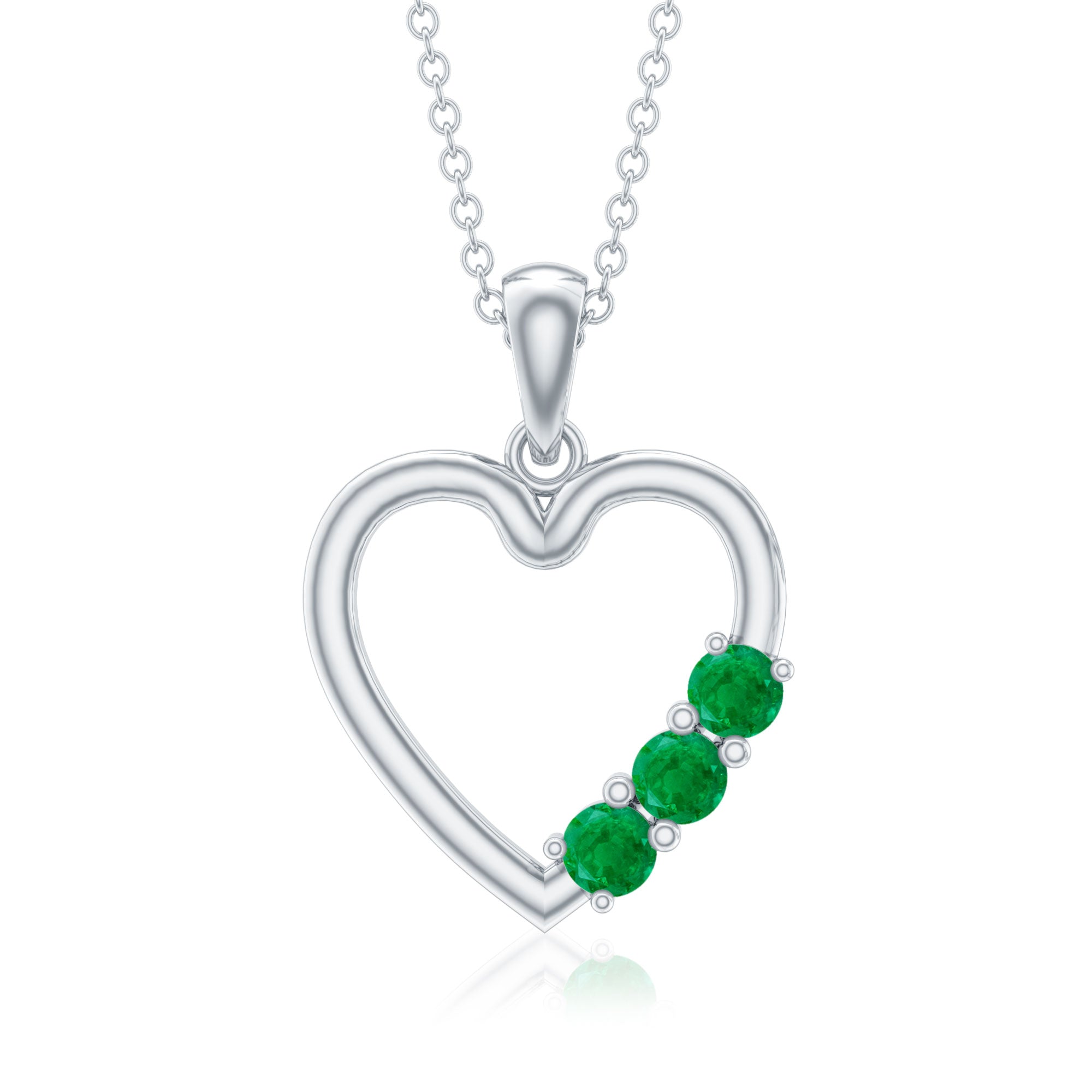 Emerald Heart Necklace – AAA Quality Emerald Pendant Jewelry With Prong Setting